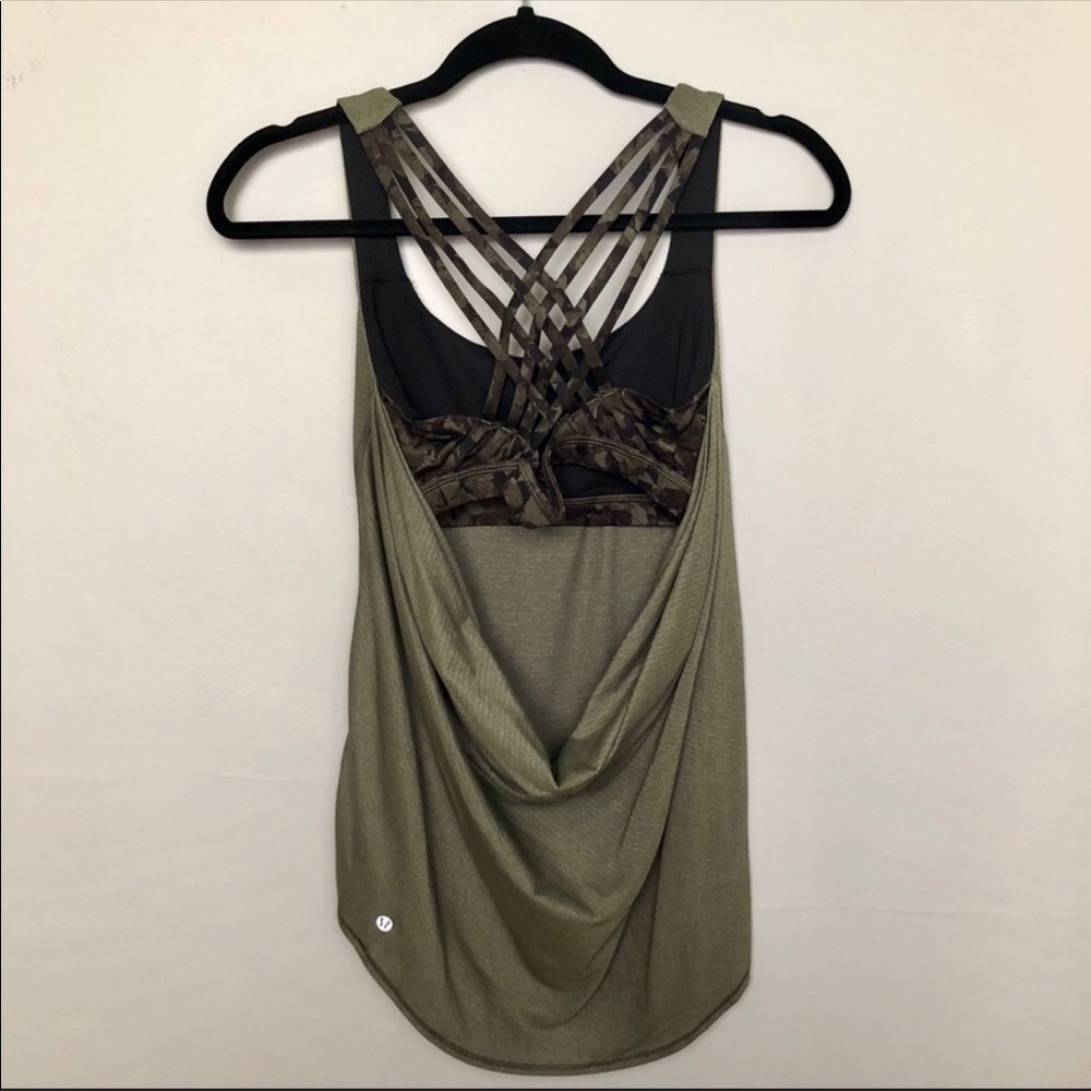 Lulu Wild Tank Mystic Jungle Heather Fatigue Green